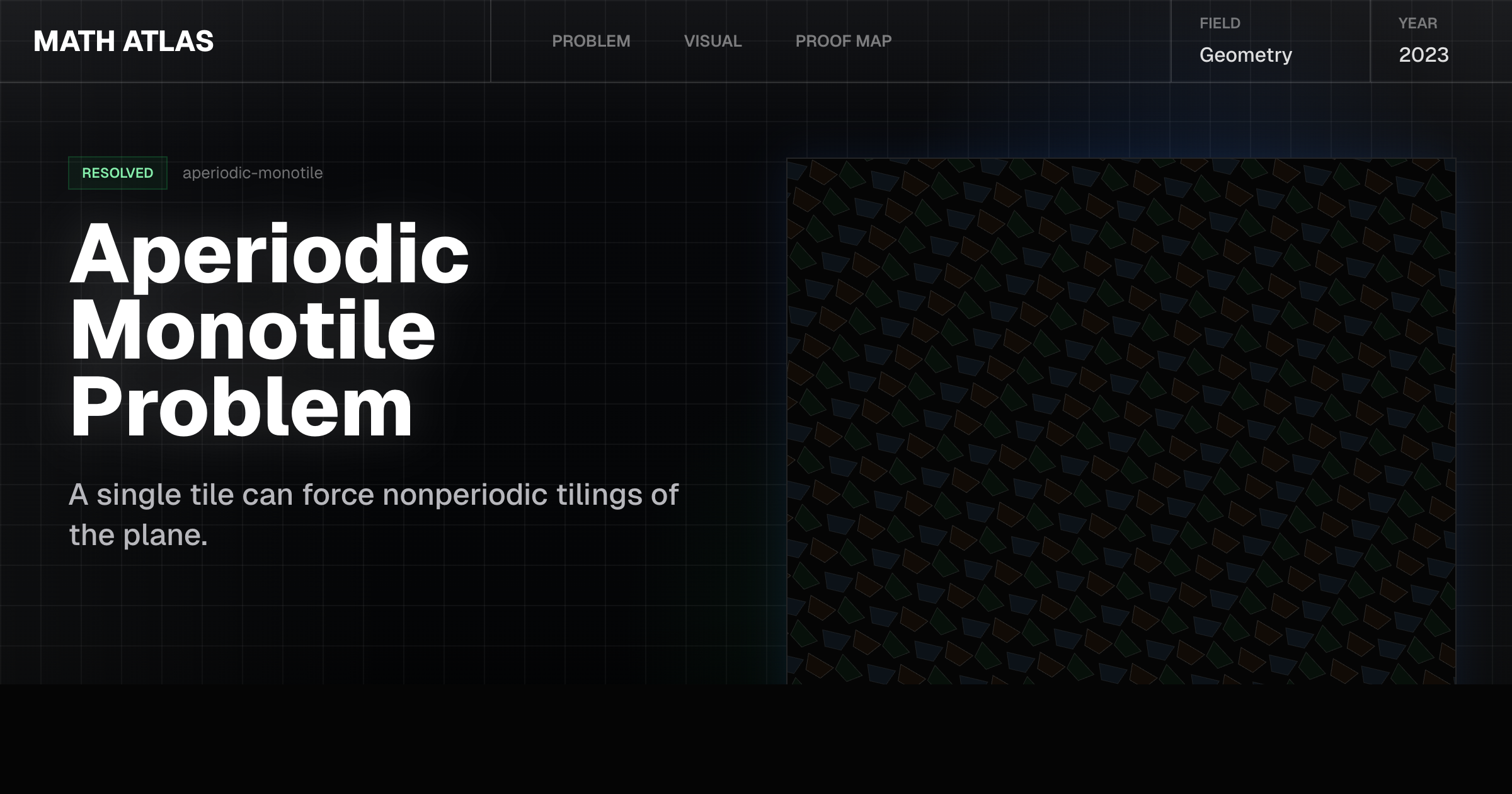 Monotile Math Aperiodic Monotile Problem — Math Atlas